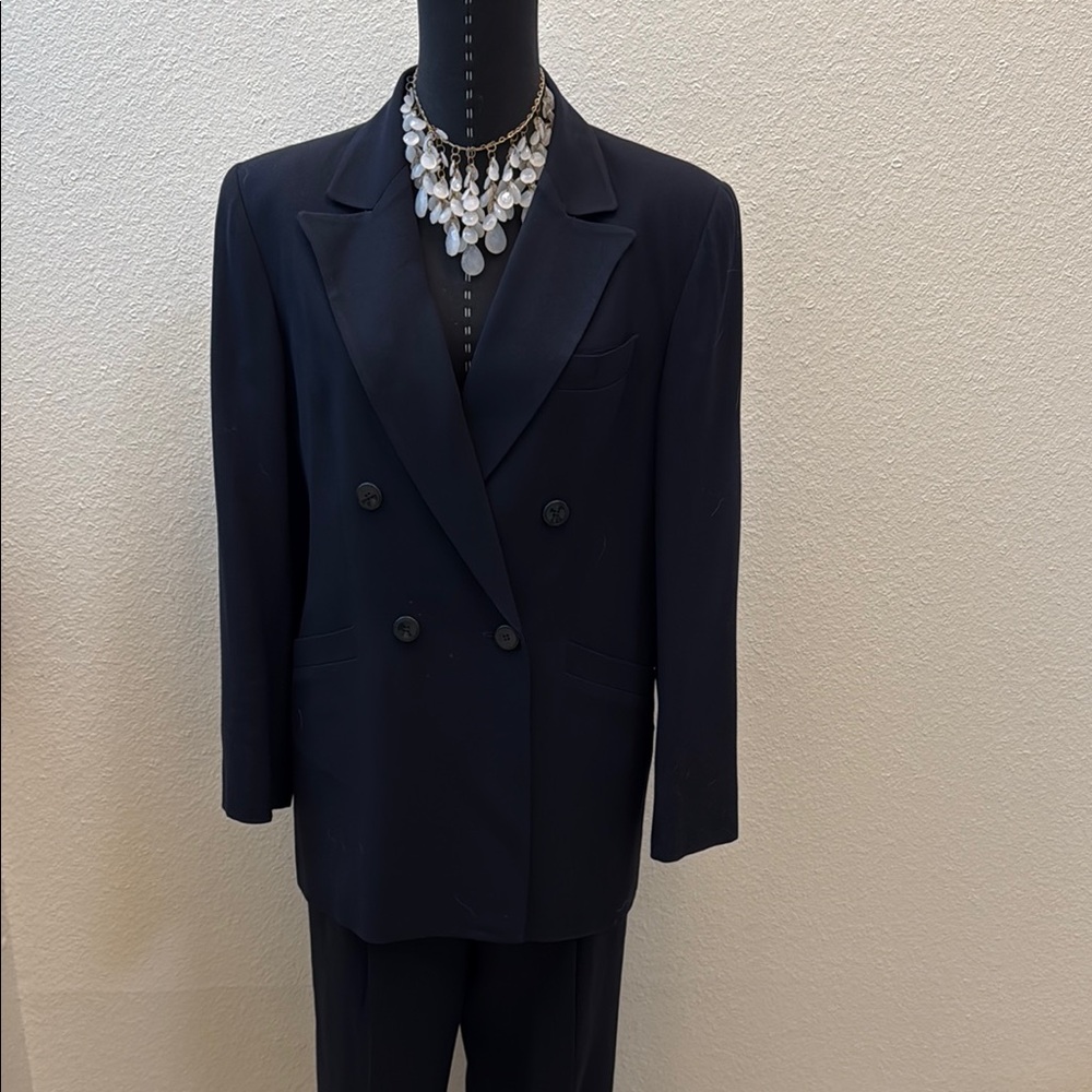 Elegant Navy Double-Breasted Blazer